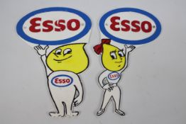 Esso - A pair of cast iron Esso advertising plaques, approximately 28 cm tall.