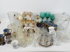 Two boxes of ceramics and glassware to include punch bowl and glasses, bowls and similar.