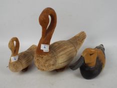 Three models of birds to include a carve