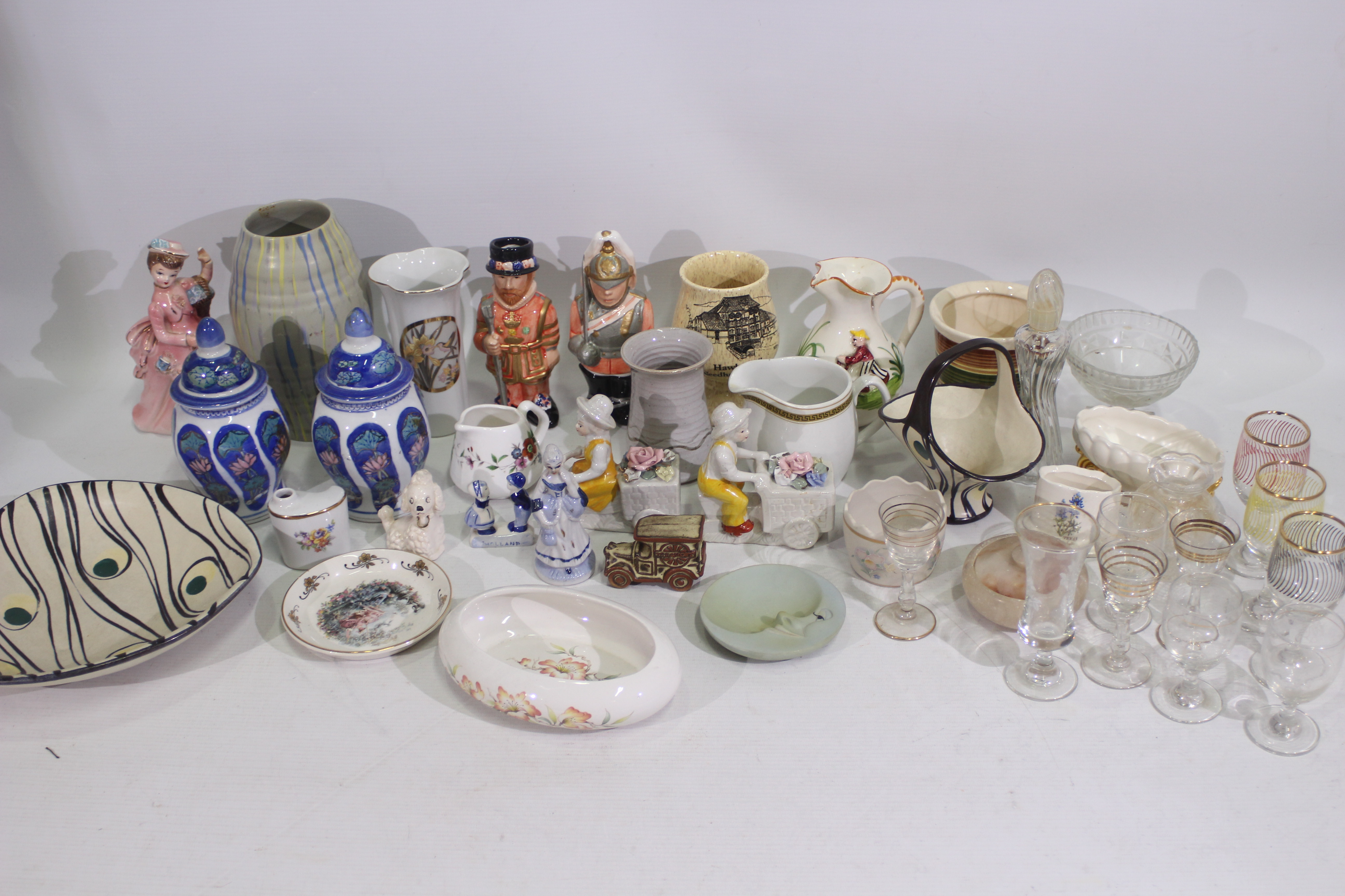 A mixed lot of ceramics and glassware.