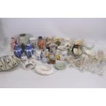 A mixed lot of ceramics and glassware.