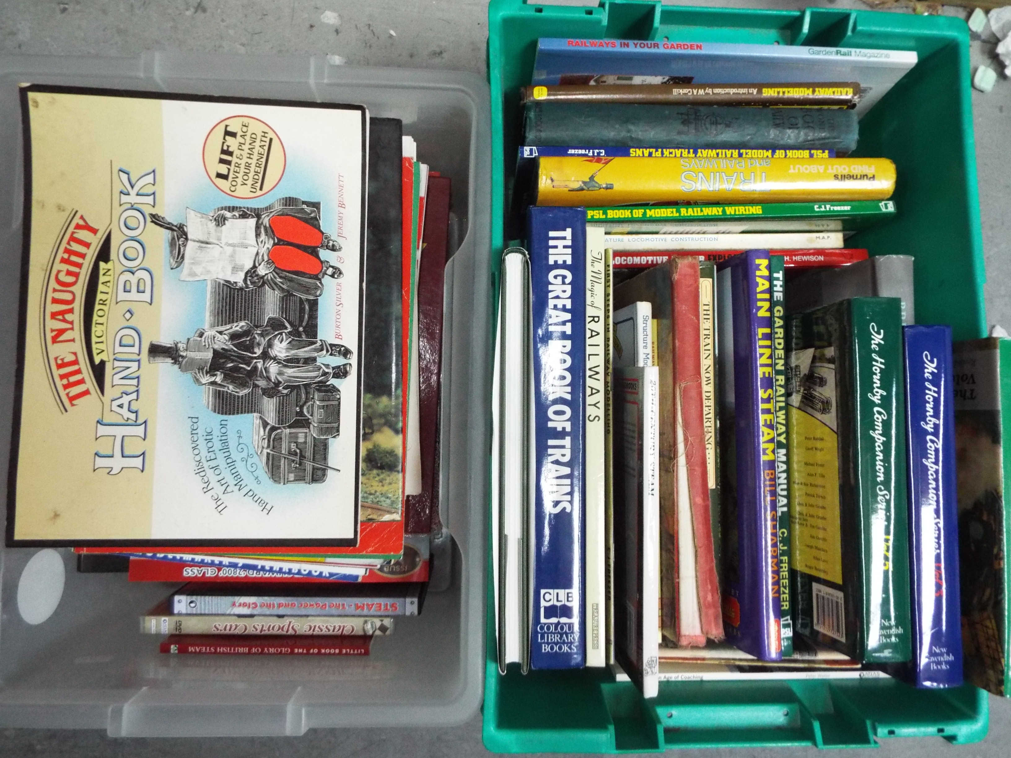 A collection of books, magazines and DVDs relating to railways / model railways / model making,