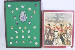 The Great British Regiments badge collection (incomplete) and a similar framed display.