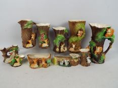 A collection of Hornsea and Withernsea Fauna ceramics, largest approximately 29 cm (h).