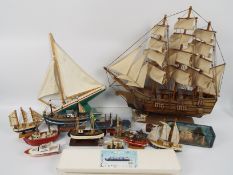 A collection of model ships, ships in bottles and similar,