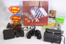Lot to include a boxed 3 in 1 Crystal Game Set,