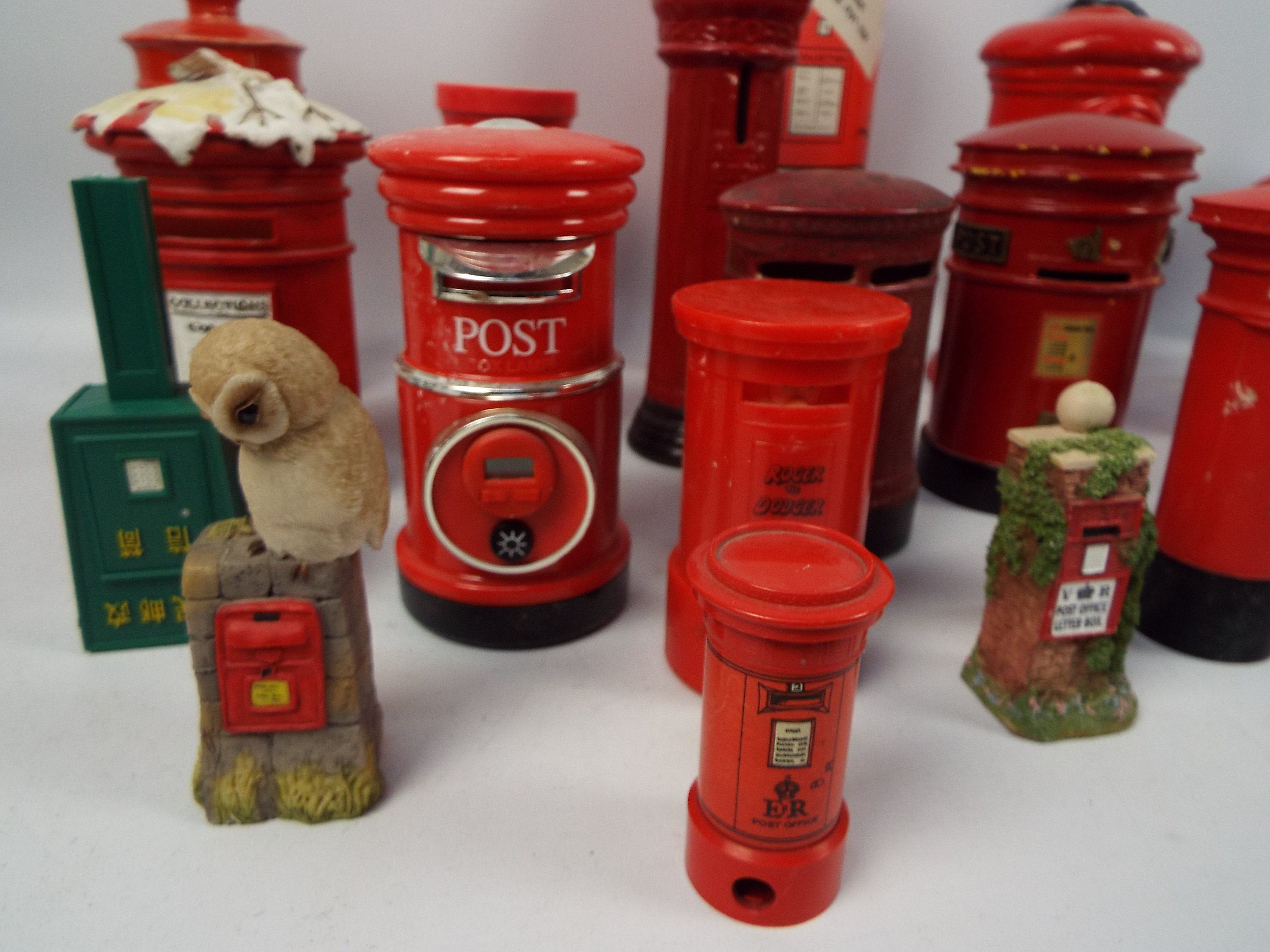 A collection of various Post Office pillar box models, money banks and similar. - Image 3 of 11