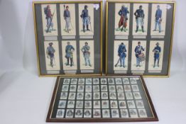 A framed cigarette card display of Nativ