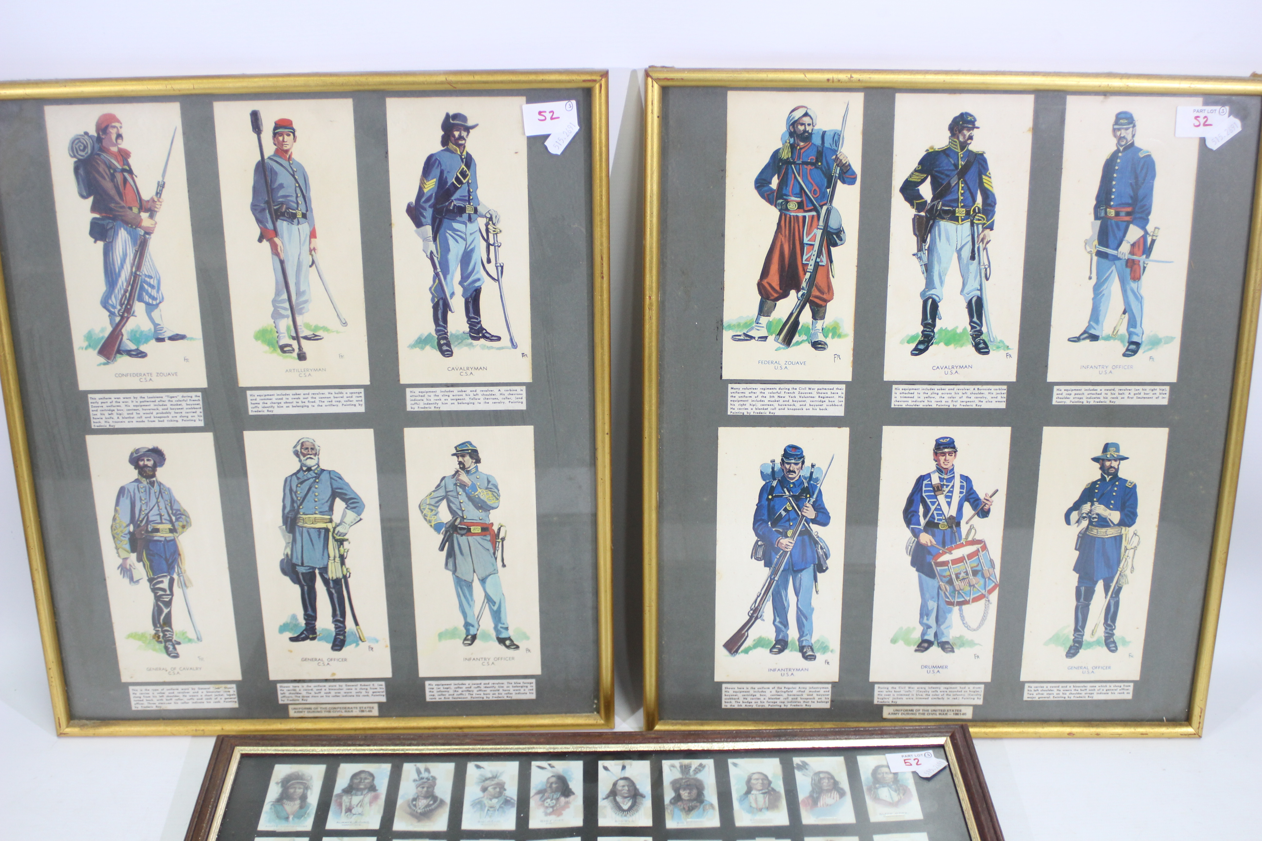 A framed cigarette card display of Nativ - Image 2 of 3