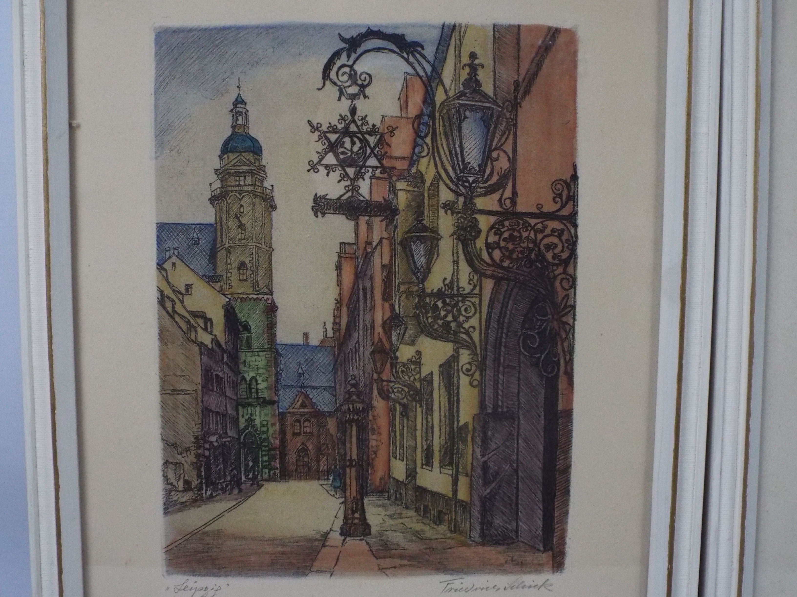 Friedrich Schick - Two late 19th century hand coloured engravings depicting Leipzig, - Image 2 of 5
