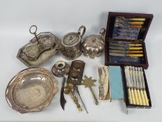 Lot to include plated ware, brassware, f