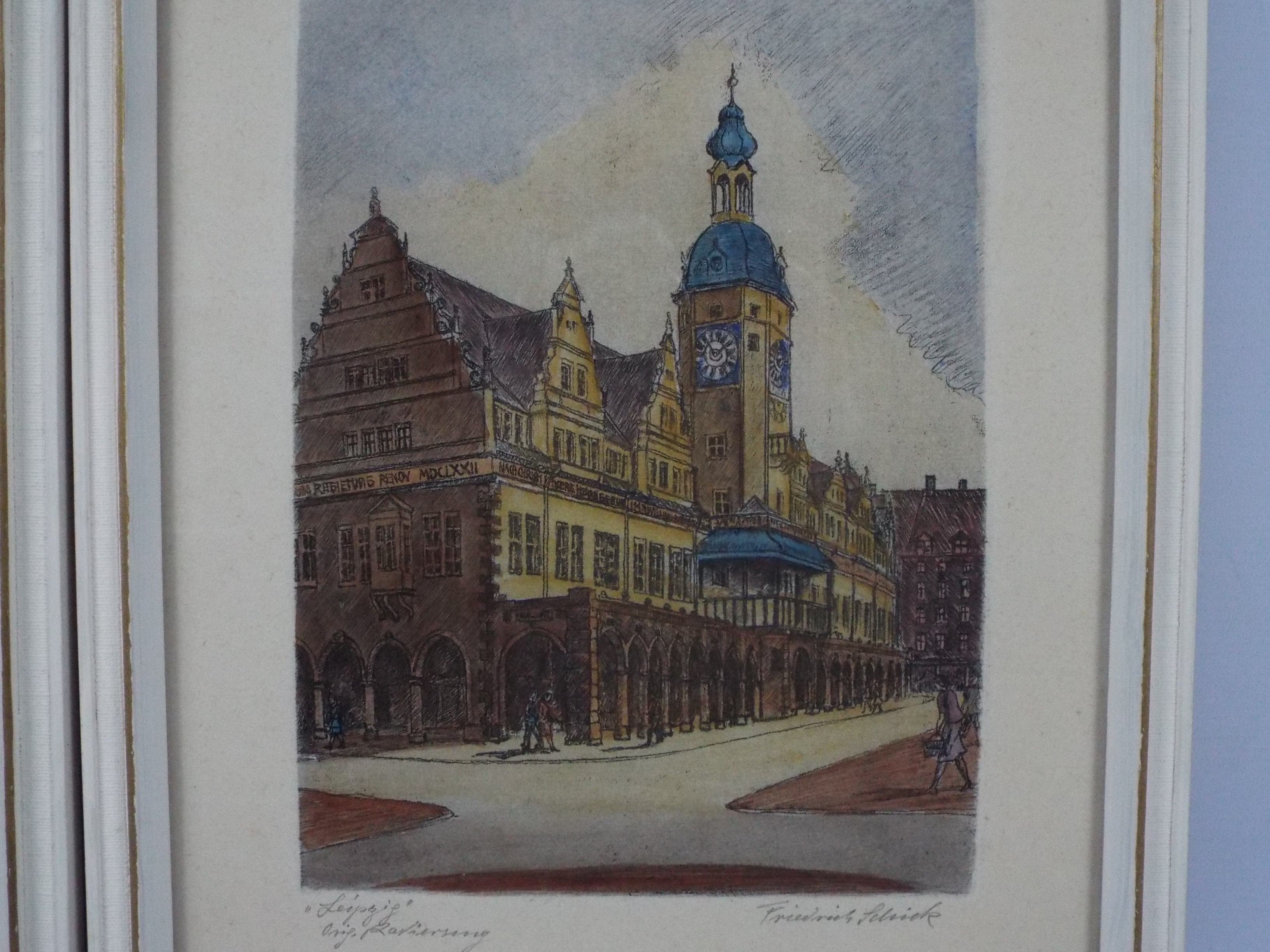 Friedrich Schick - Two late 19th century hand coloured engravings depicting Leipzig, - Image 3 of 5