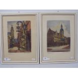 Friedrich Schick - Two late 19th century hand coloured engravings depicting Leipzig,