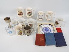 Masonic interest - A collection of ceramics, glassware and ephemera.