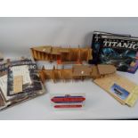 Hachette - A quantity of Build The Titanic issues with magazines and parts and 2 x ring binders.