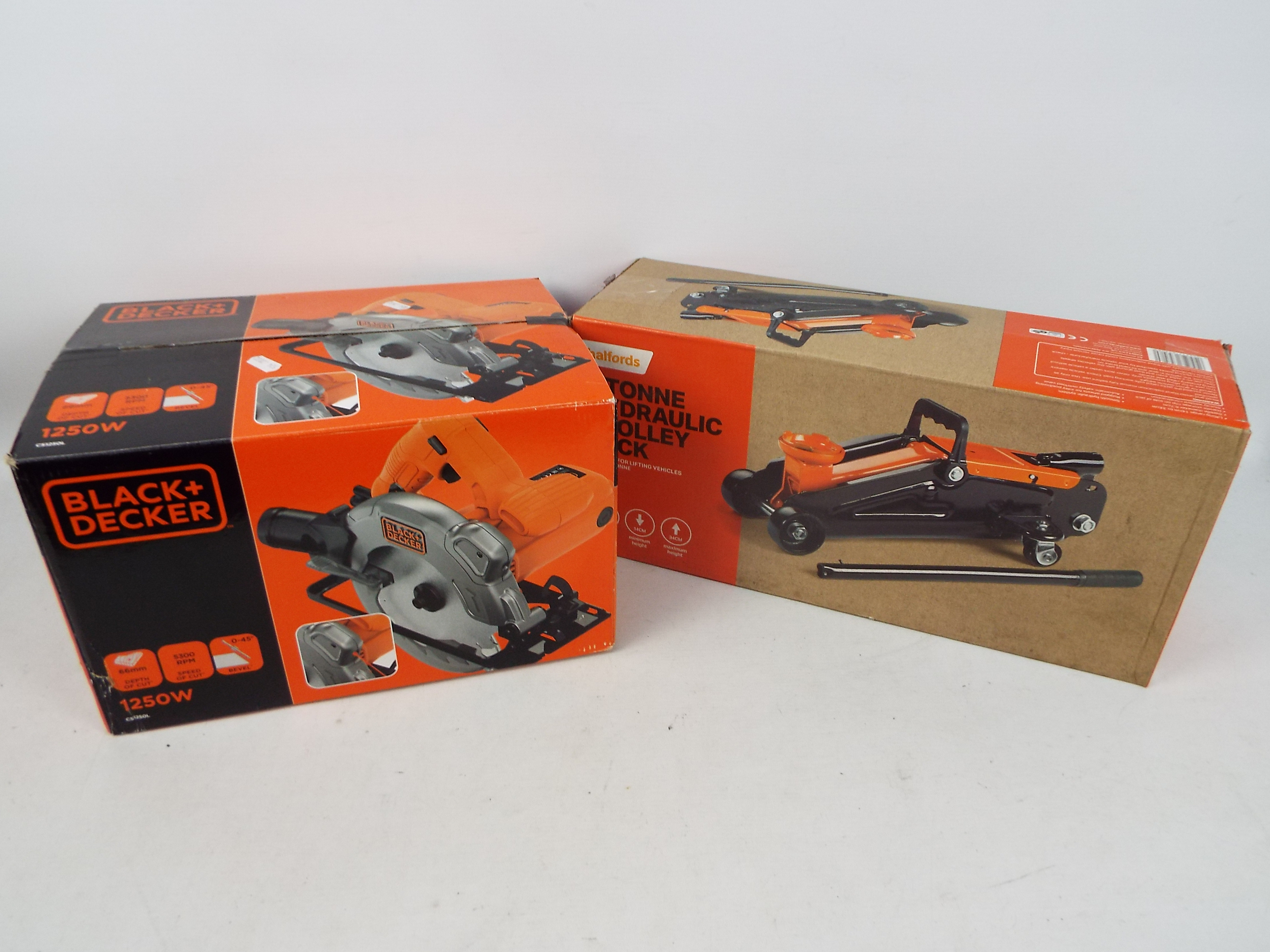 A boxed Black & Decker circular saw # CL