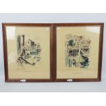 Two framed lithograph prints after John