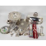 A collection of plated wares to include