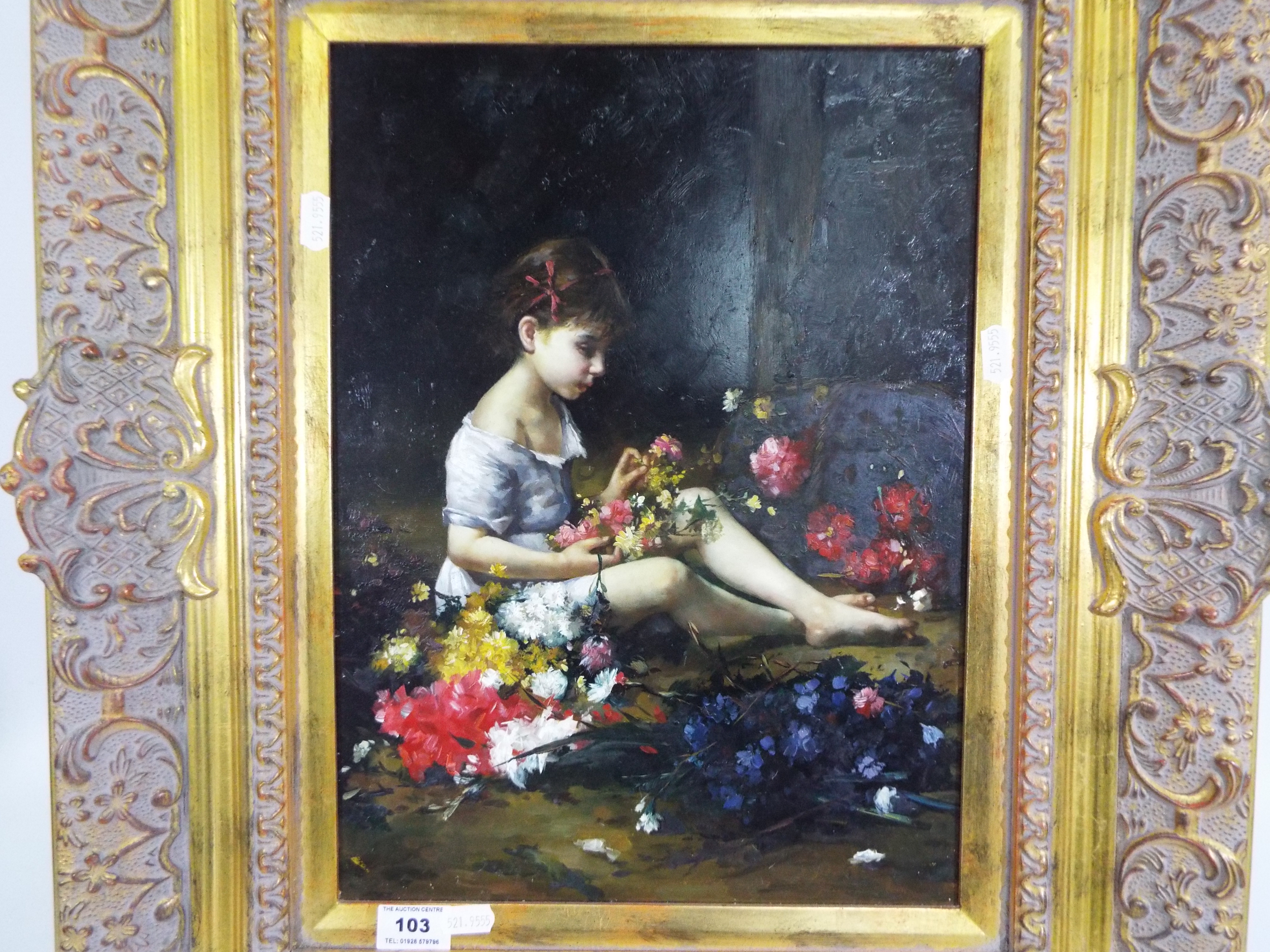 A framed print with overpaint depicting - Image 2 of 4