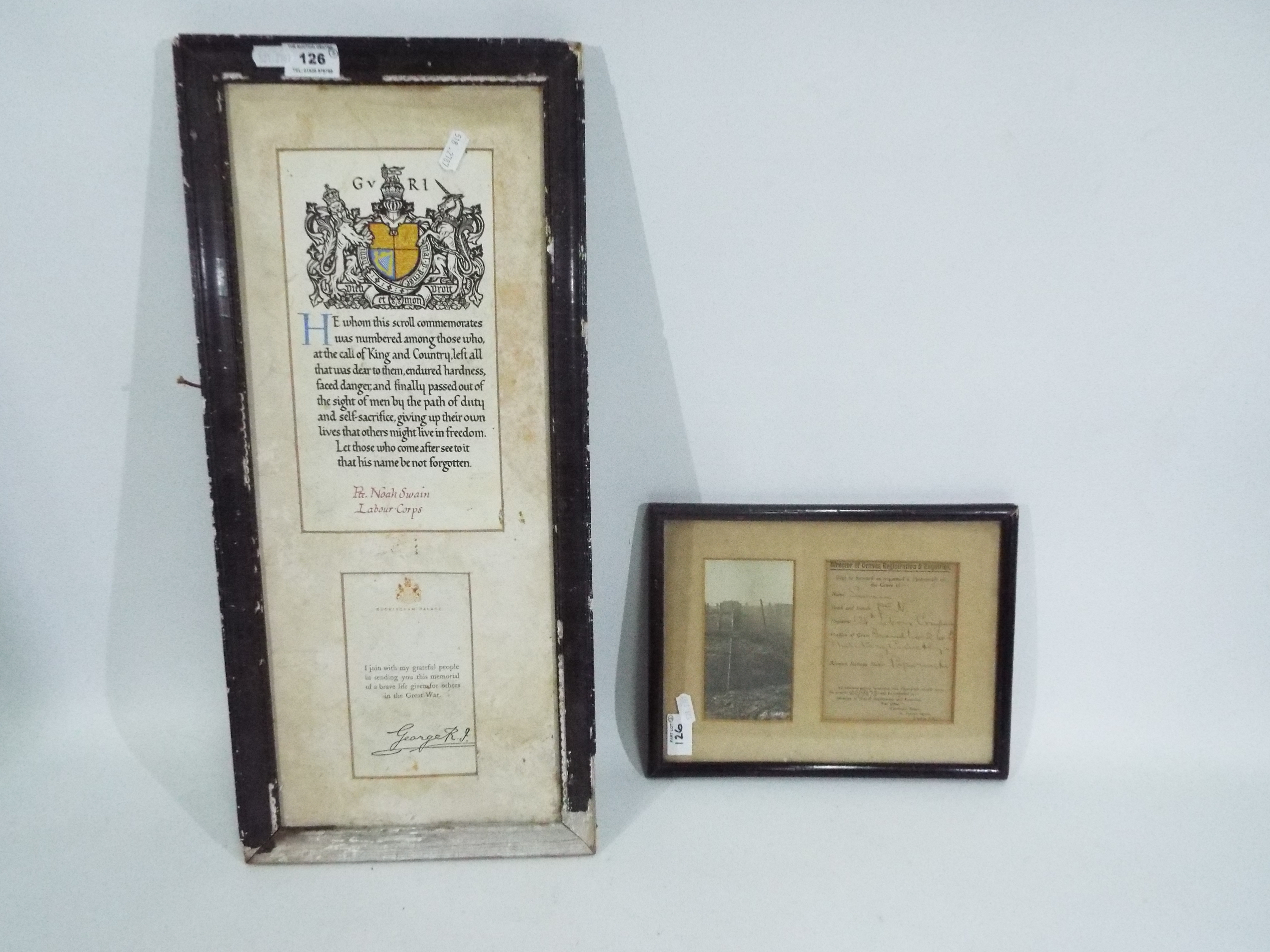 A framed memorial scroll, Director of Gr - Image 2 of 6