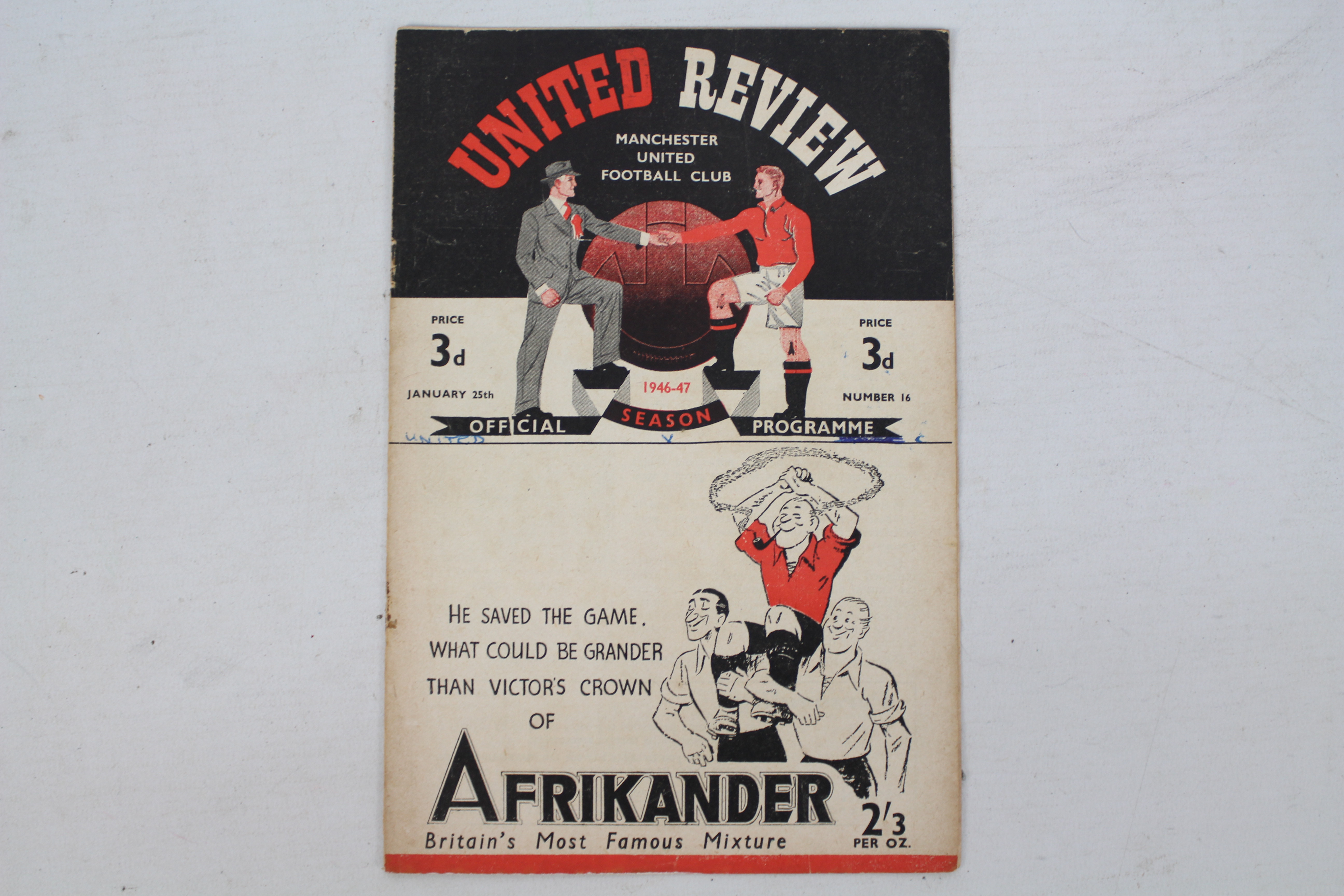 Football programme, Manchester United v