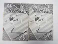 Crystal Palace Football Programmes, Home