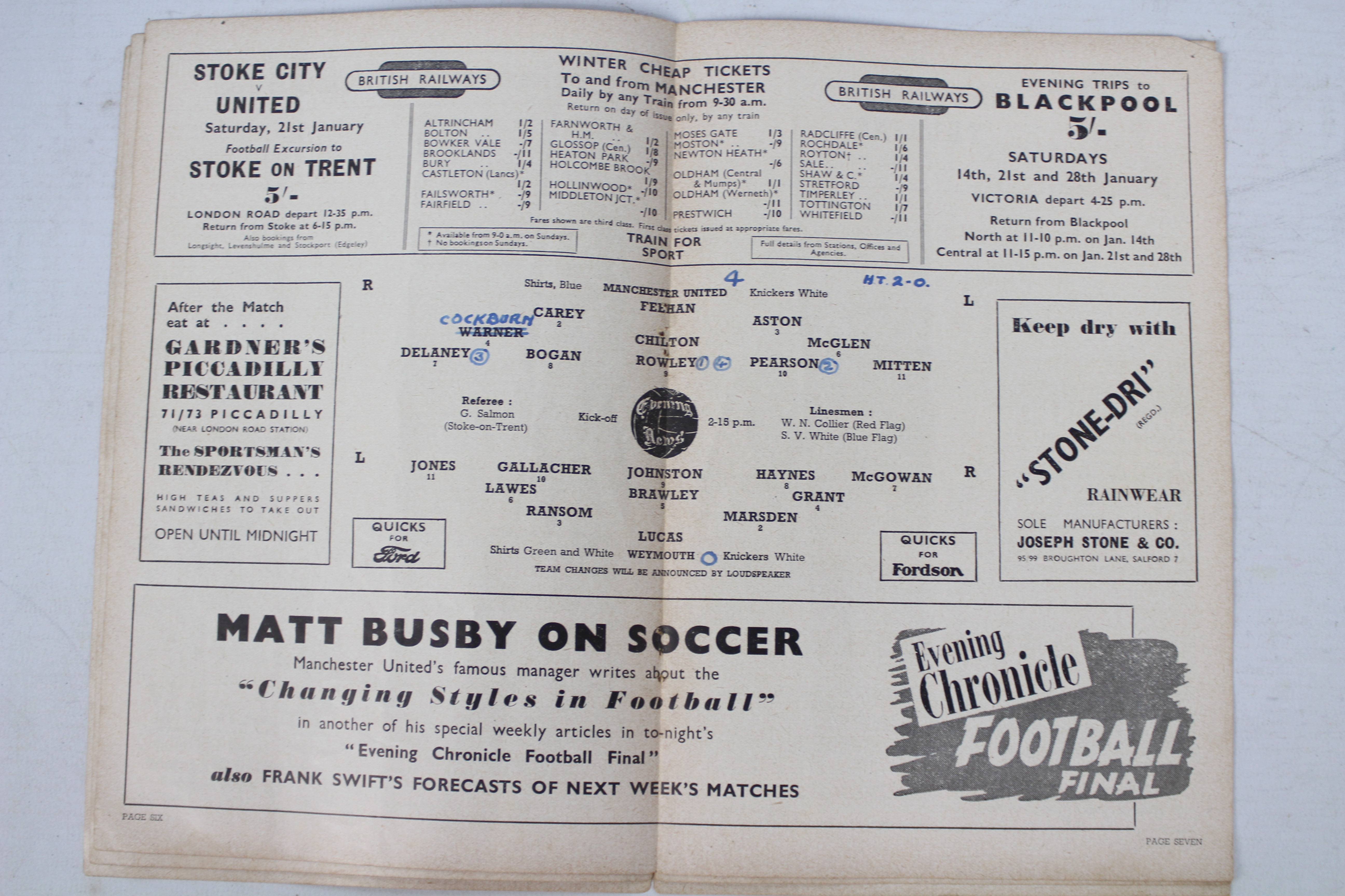 Football Programme, Manchester United ho - Image 3 of 3