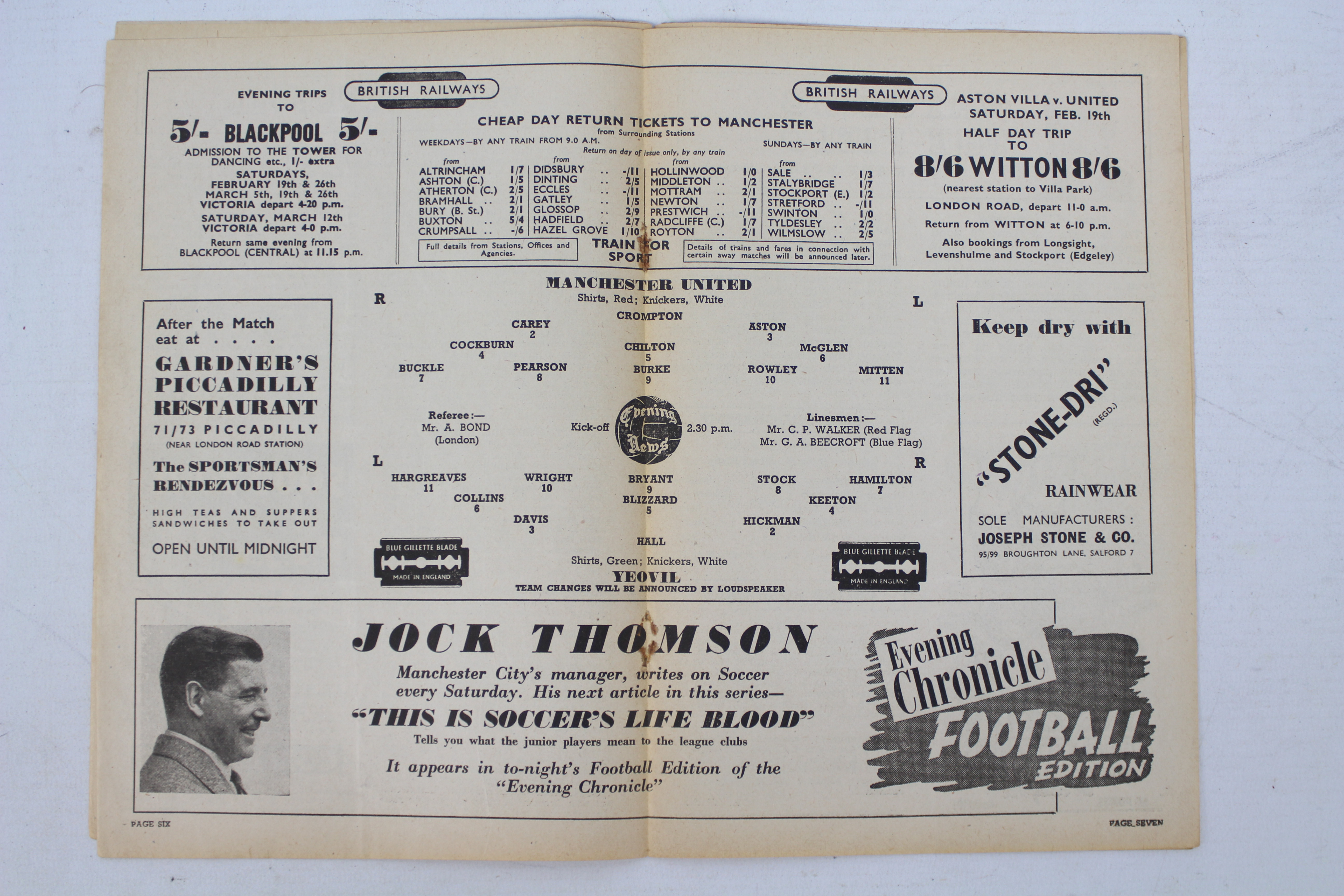 Football Programme, Manchester United v - Image 2 of 3