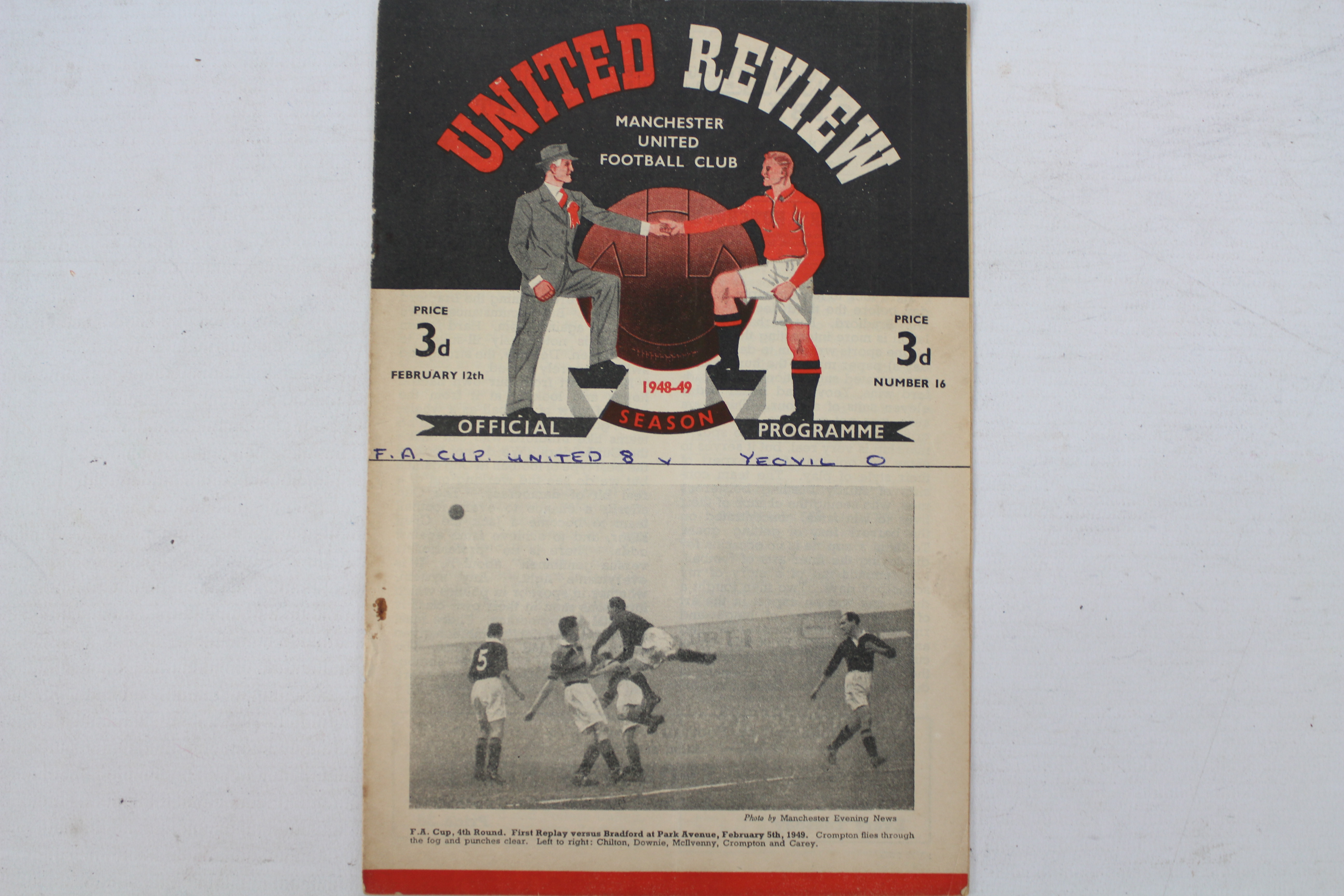 Football Programme, Manchester United v