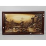 A framed oil on board landscape scene de