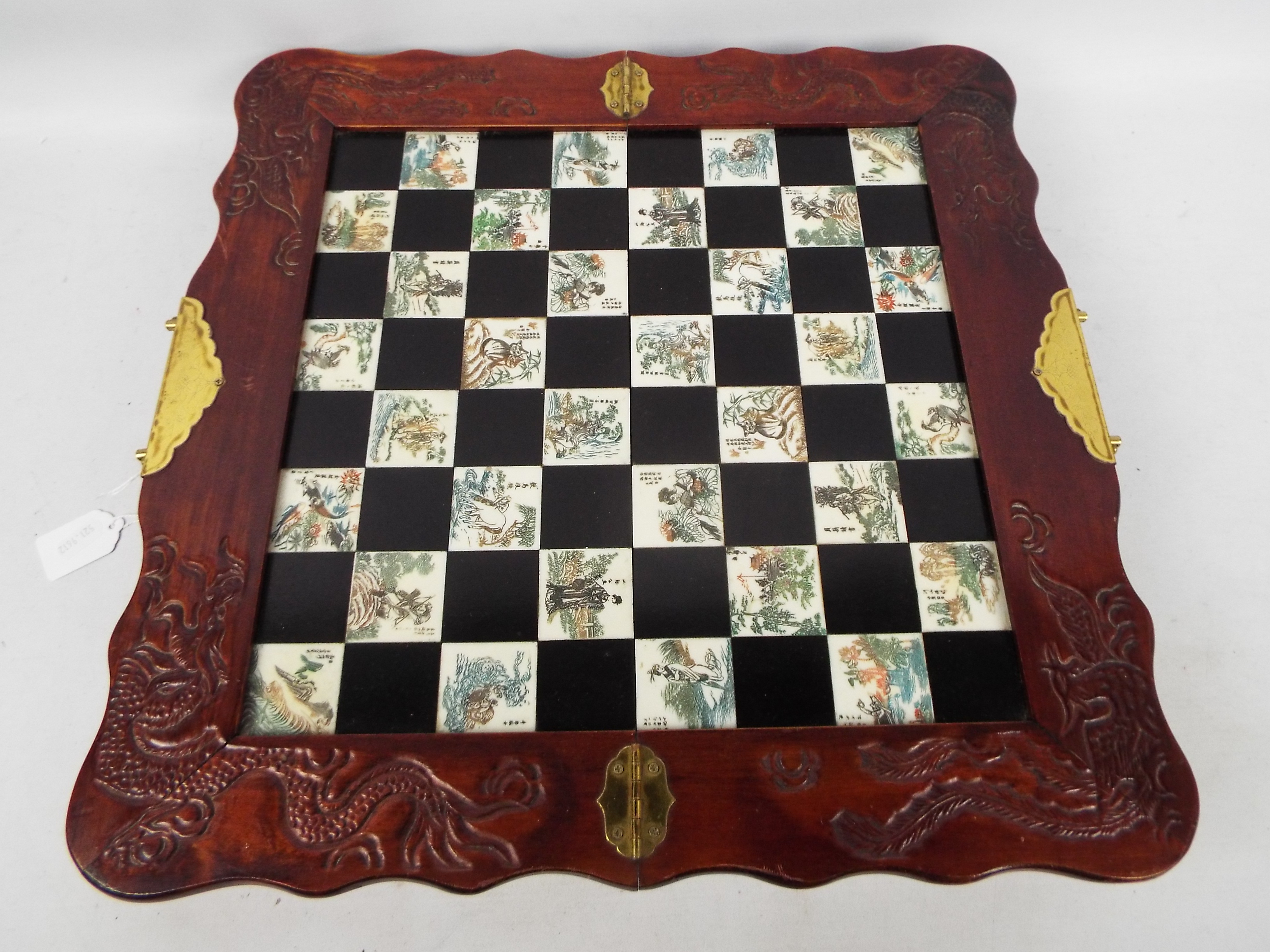 A Chinese style chess board and pieces w - Image 4 of 4