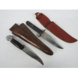 Two Bowie type knives comprising a J Nowill & Sons Sheffield example and one other,