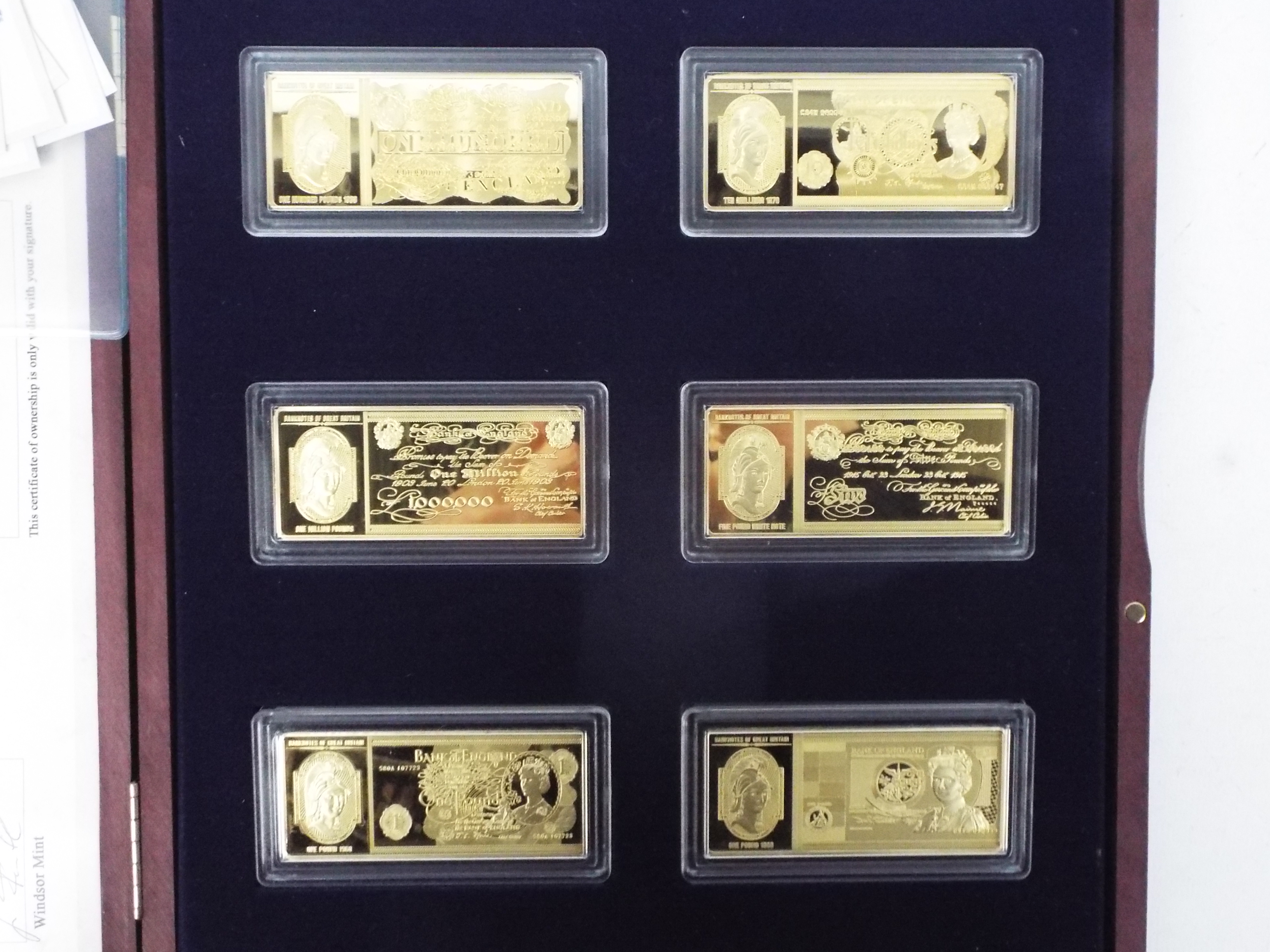 A limited edition, Windsor Mint, 24ct gold plated Banknotes Of Great Britain set, - Image 3 of 9