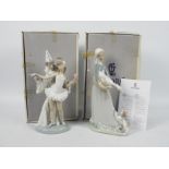 Lladro - Two boxed figural groups comprising # 4882 Carnival Couple and # 4866 Girl With Goose And