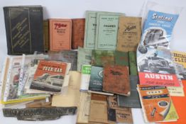 A quantity of vintage ephemera / handbooks / parts lists / advertising materials relating to