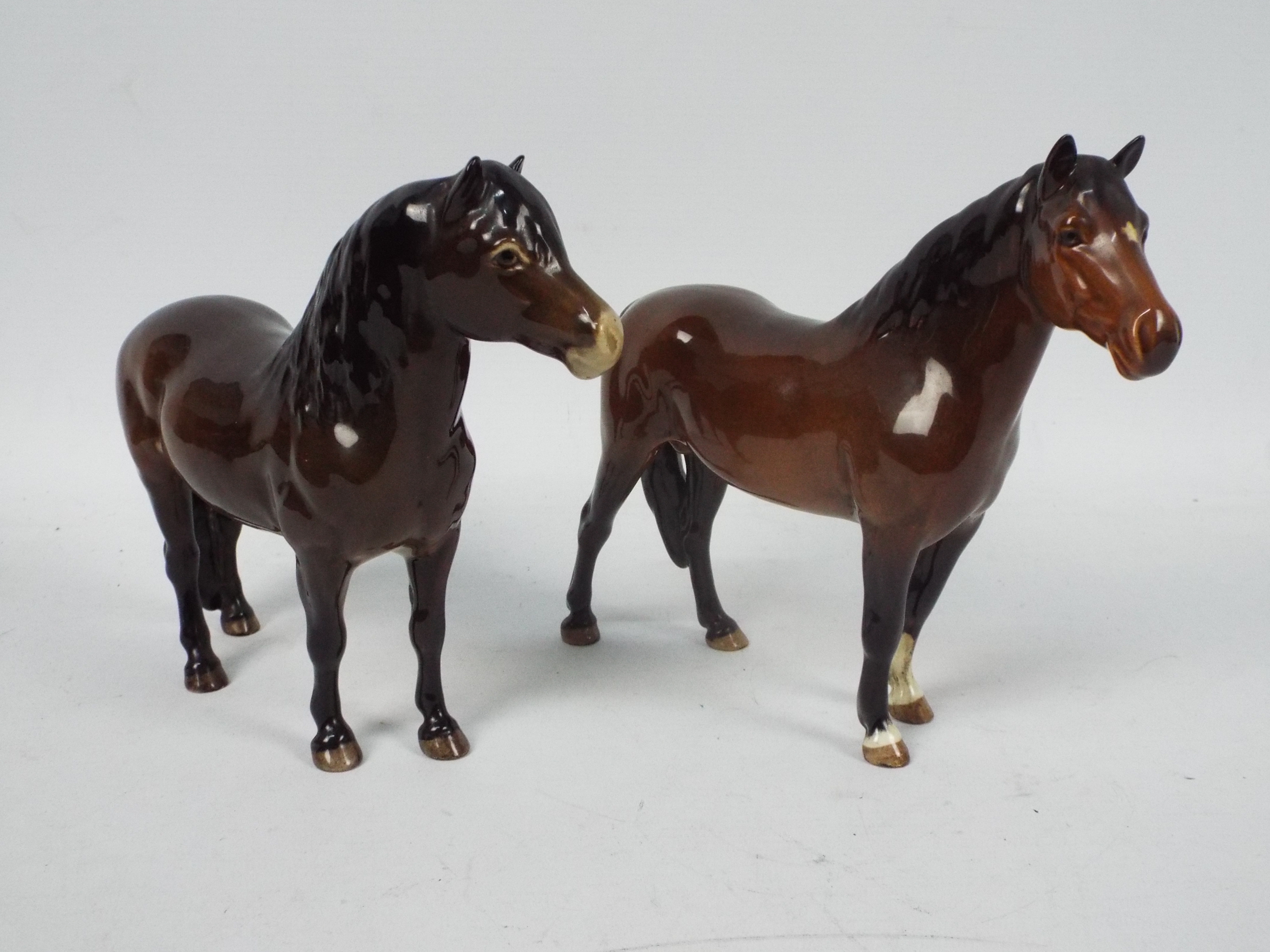 Two Beswick pony figures comprising Exmoor and New Forest, largest approximately 17 cm (h). - Image 2 of 5