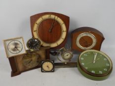 A collection of various clocks, Metamec, Westclox and similar.