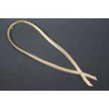 A 9ct yellow gold, textured link necklace, 46 cm (l),