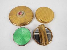 Lot to include two vintage powder compacts, a small silver and enamel powder pot and similar.