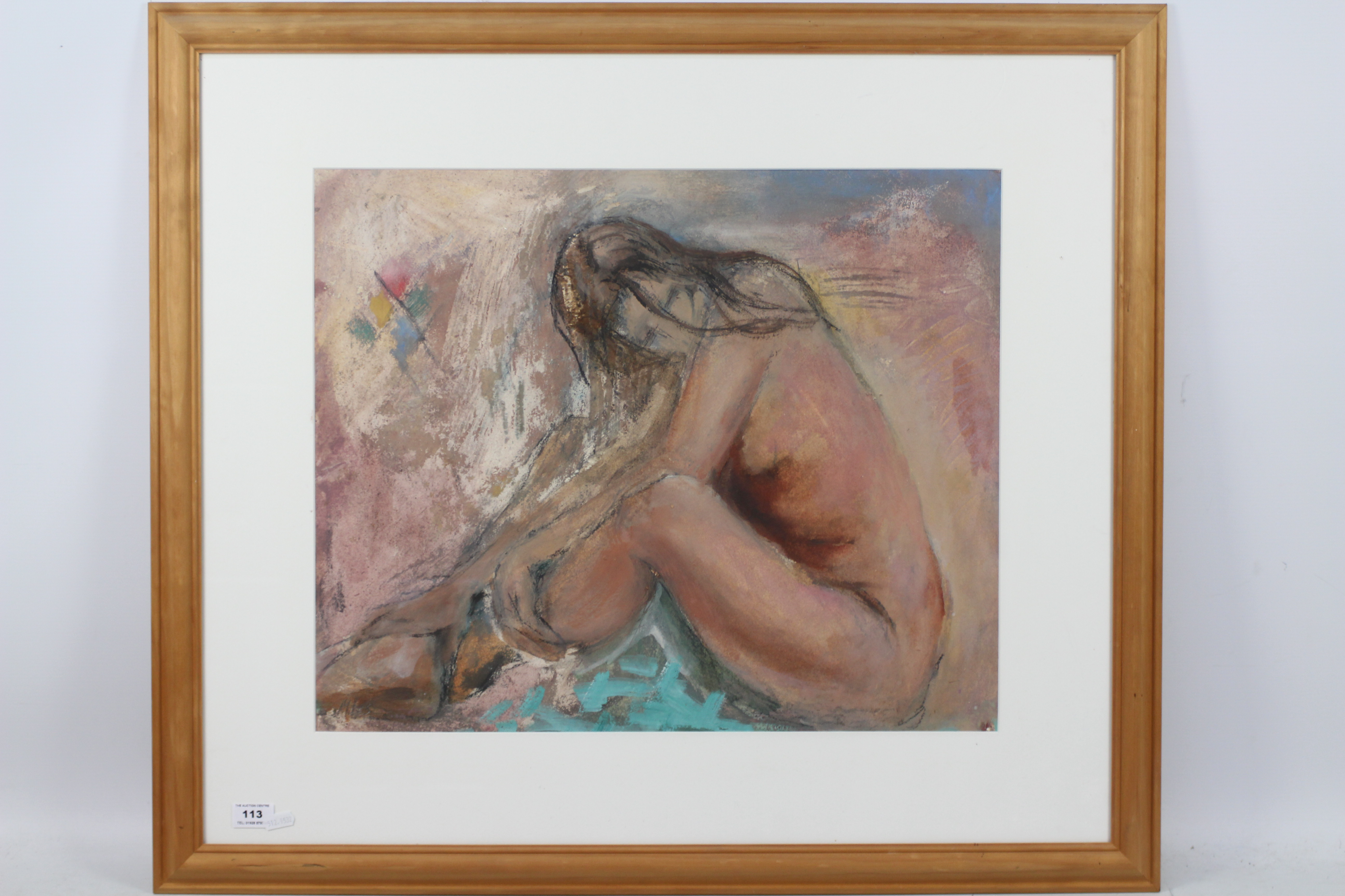 David Miles (1935 - 2019) - A mixed media picture depicting a female nude,