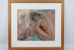 David Miles (1935 - 2019) - A mixed media picture depicting a female nude,