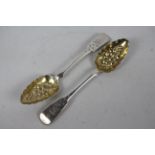 Scottish Silver - A pair of George IV berry spoons, Glasgow assay 1820,