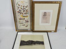 A framed etching, signed in pencil Johnstone Baird, lochside scene,
