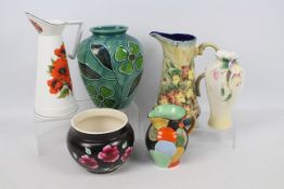 A mixed group of ceramics to include a Franz Sweet Pea pattern vase, Old Tupton Ware jug,