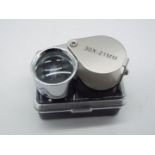 Jewellers Loupe - A 30 x magnifying Jewellers loupe in case,