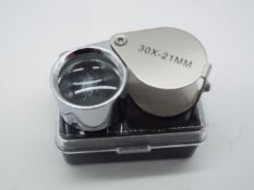Jewellers Loupe - A 30 x magnifying Jewellers loupe in case,