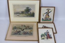 Framed pictures to include a watercolour landscape scene, signed W Wilde,
