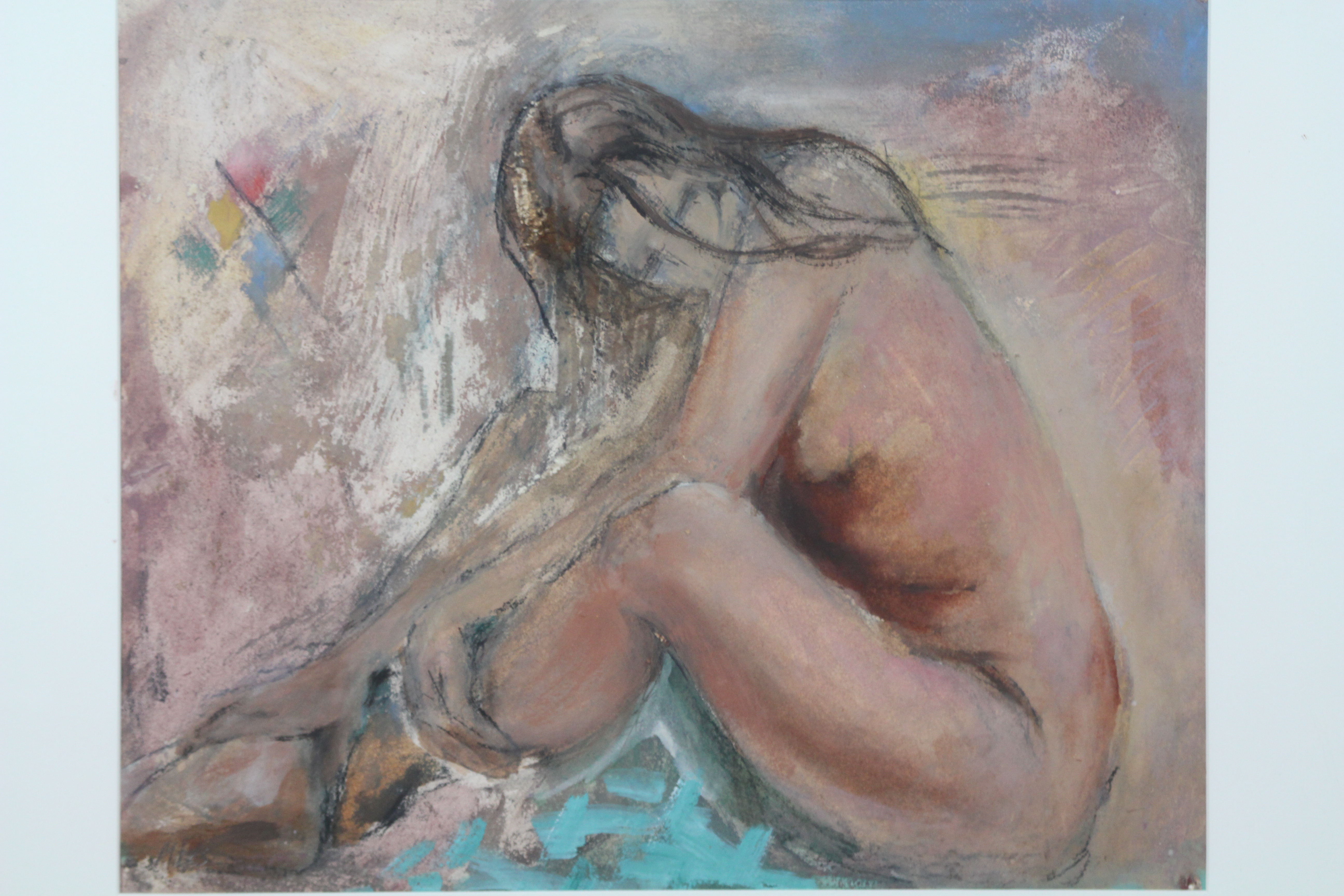 David Miles (1935 - 2019) - A mixed media picture depicting a female nude, - Image 2 of 3