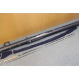 A Hardy Graphite Fly rod, two piece, contained in soft case and tube.