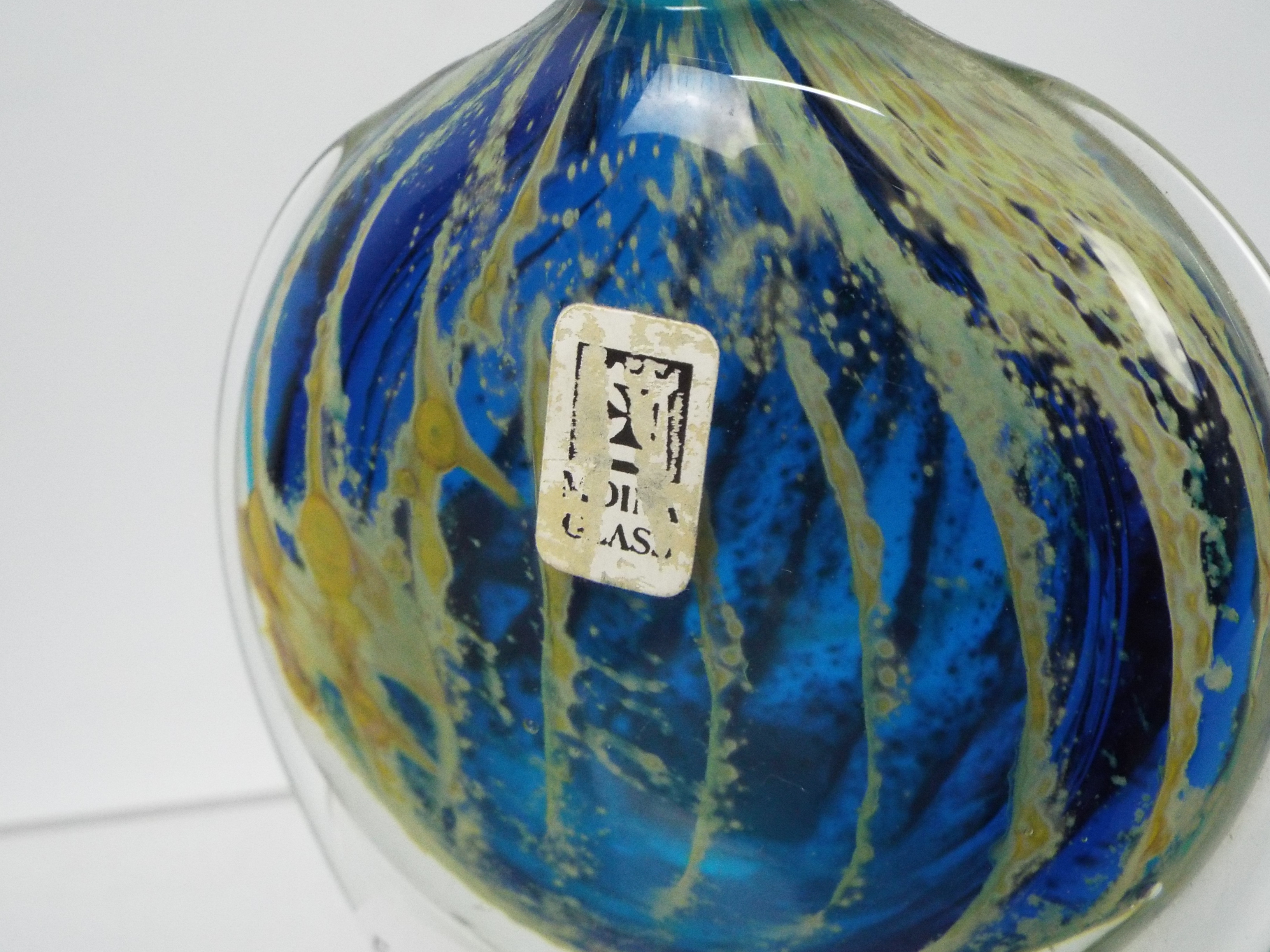 Mdina - A Mdina glass scent bottle and stopper, signed to the base, approximately 12.5 cm (h). - Image 5 of 6